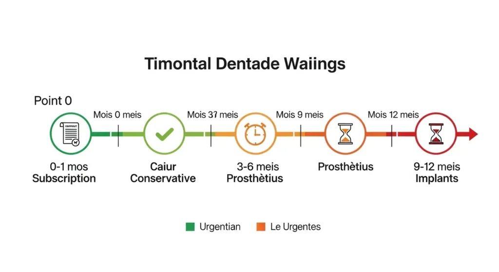Chronologie délais de carence mutuelle dentaire Maroc par type de soin