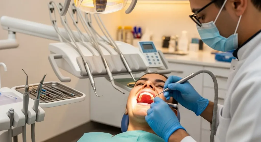 Préparation dents pour facettes Hollywood Smile - Processus traitement dentaire Maroc