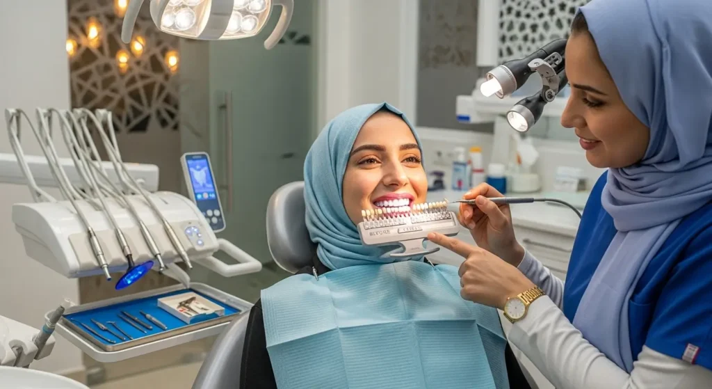 Séance de blanchiment dentaire professionnel au Maroc