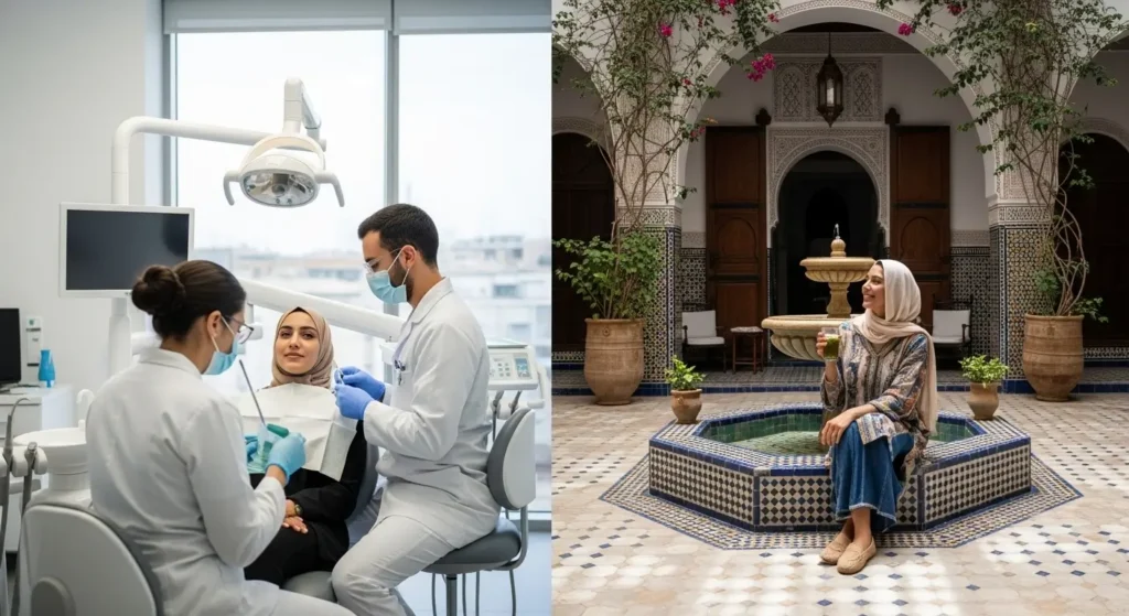 Tourisme dentaire au Maroc combinant soins de qualité et séjour touristique dans un riad traditionnel