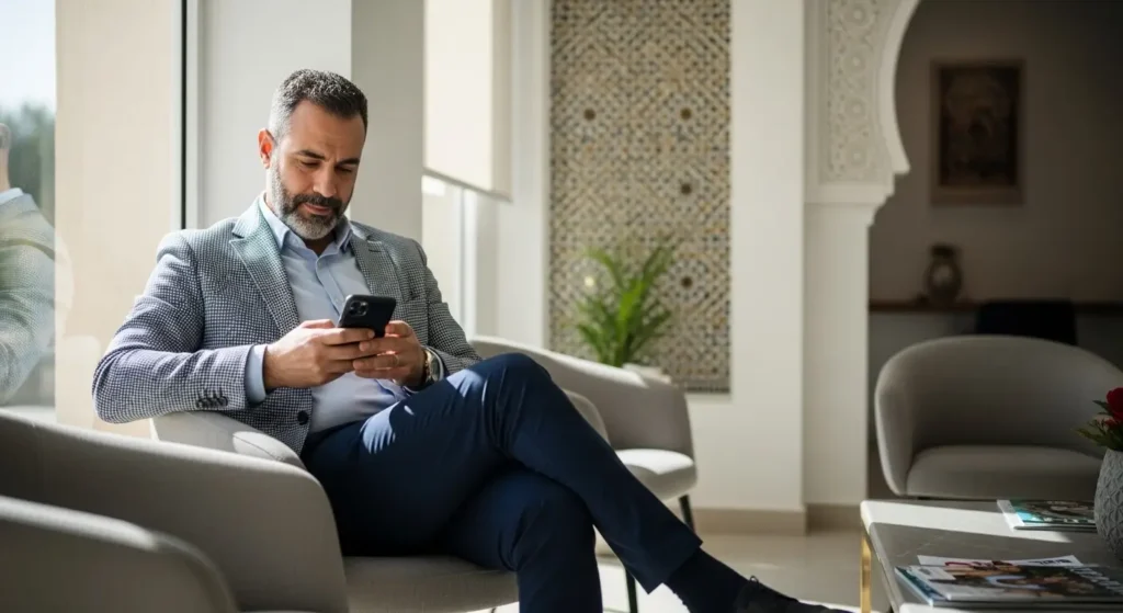 Patient marocain résidant à l'étranger planifiant son traitement implantaire lors d'un séjour au Maroc