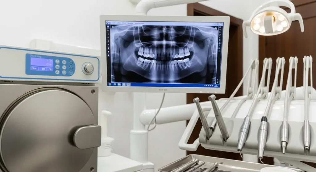 Équipement dentaire moderne utilisé dans un cabinet dentaire à Agadir