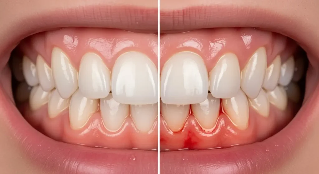 différence entre gingivite et parodontite illustration réaliste